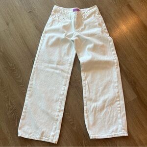 Edikted white Roman Low Rise Slouchy Jeans size S